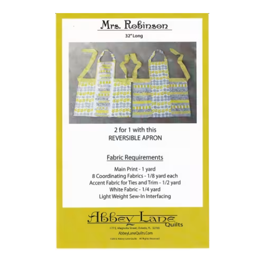 Mrs. Robinson Apron Pattern