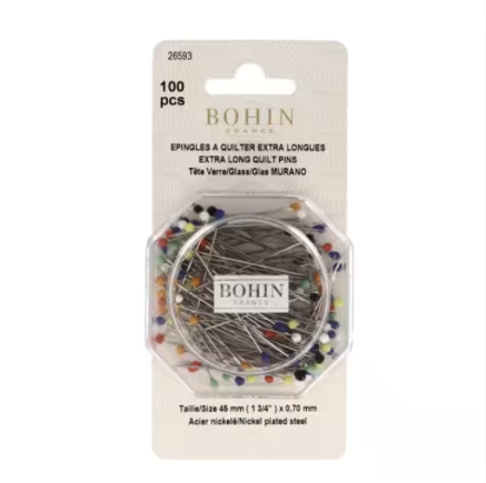 Bohin Straight Pins - Size 28 - 1 3/4" - 100ct