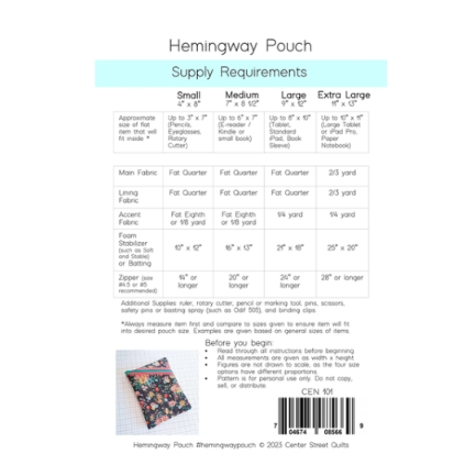 Hemingway Pouch Pattern