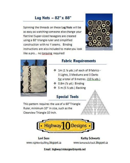 Lug Nuts Quilt Pattern