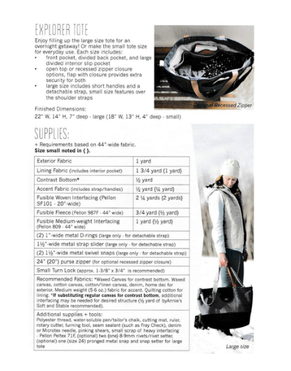 Explorer Tote Pattern