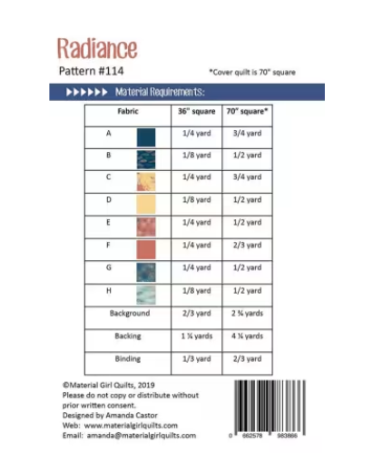 Radiance Quilt Pattern