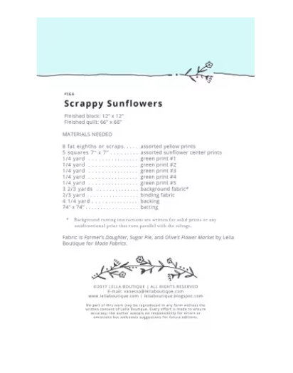 Scrappy Sunflowers Quilt Pattern