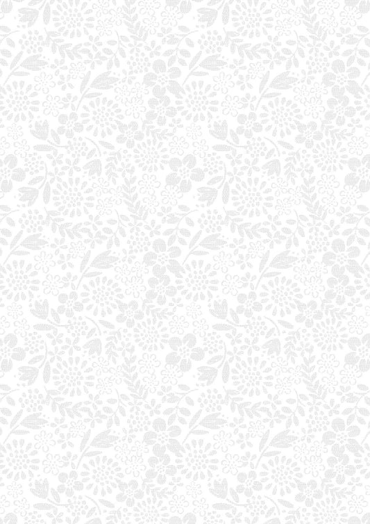 Tiny Tonals - Flower Garden - White on White