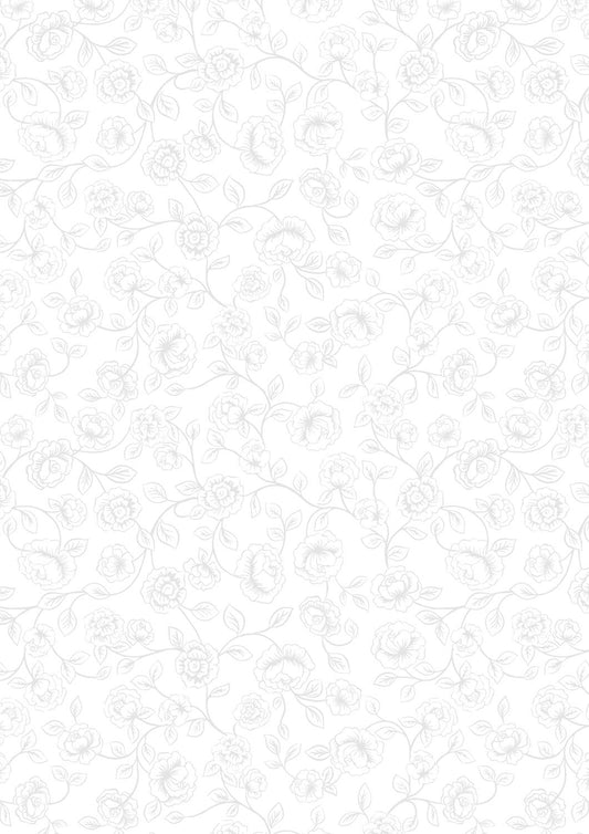 Tiny Tonals - Irene's Roses - White on White