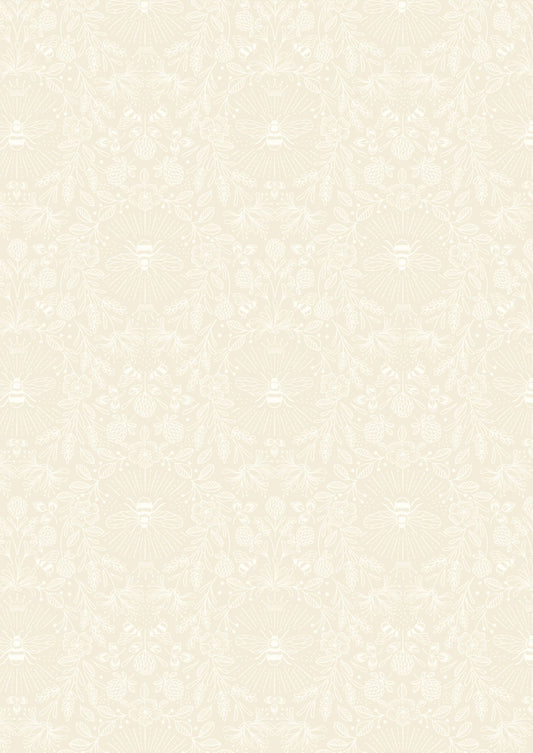 Lewis and Irene 108" Wide Width - Queen Bee - Dark Cream