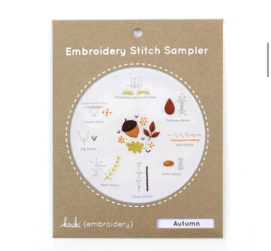Autumn Embroidery Stitch Sampler