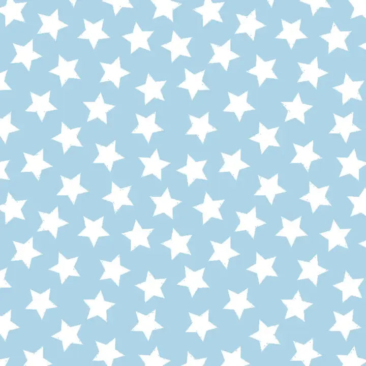 Stars Flannel Fabric - Light Blue