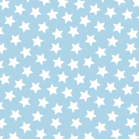 Stars Flannel Fabric - Light Blue