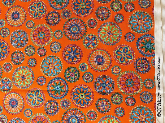 Beaded Blooms - Medallion - Orange