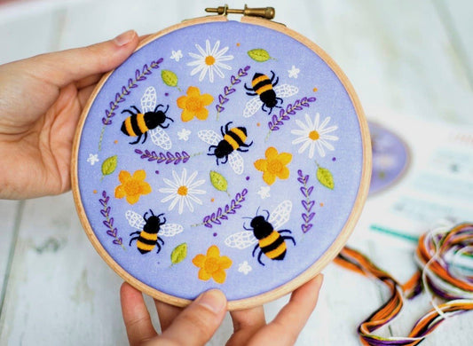 Bees and Lavender Handmade Embroidery Kit