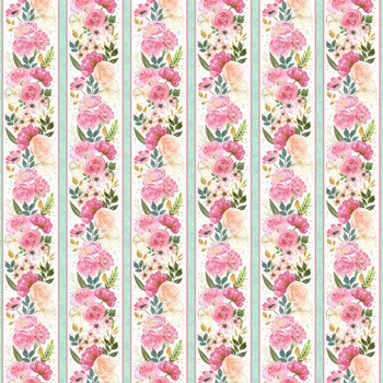 Peony Blossoms - Repeating Stripe