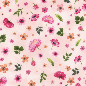 Peony Blossoms - Tossed Flowers - Pink