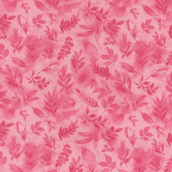 Peony Blossoms - Tossed Leaves - Pink